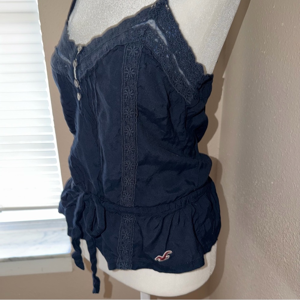 Vintage Y2K Hollister 2000s Babydoll Henley Tank Top - Picture 4 of 7